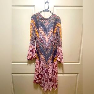 Floral boho long cover up